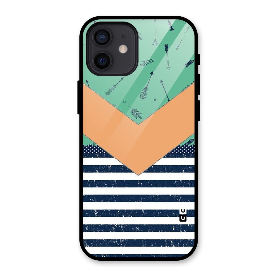Arrows and Stripes Glass Back Case for iPhone 12