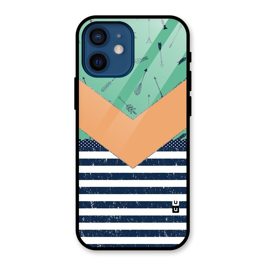 Arrows and Stripes Glass Back Case for iPhone 12 Mini