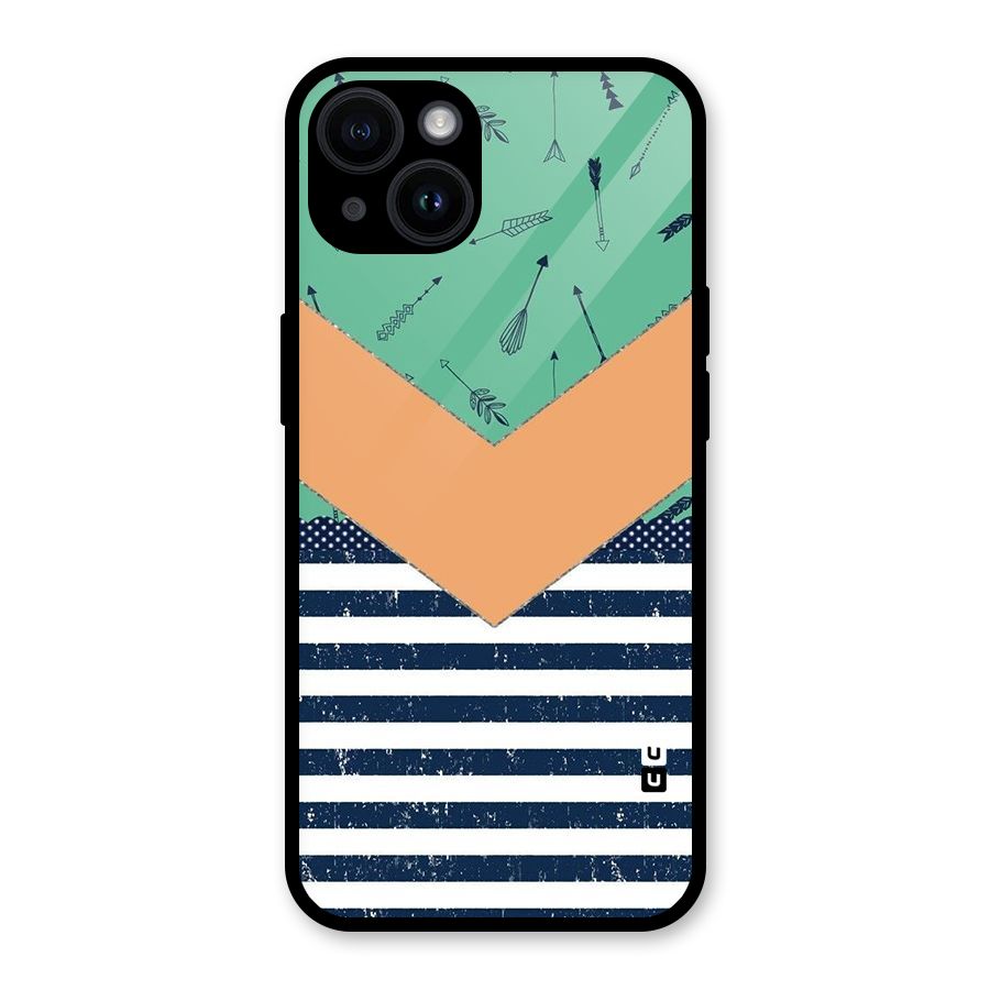 Arrows and Stripes Glass Back Case for iPhone 14