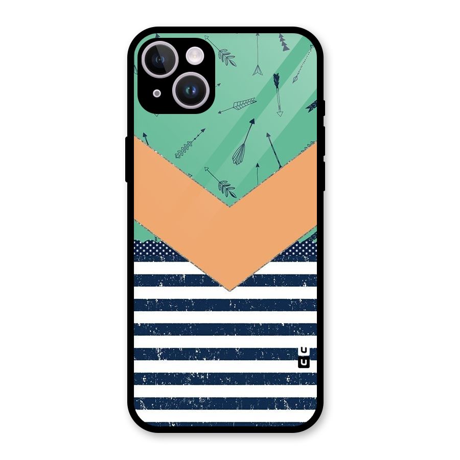 Arrows and Stripes Glass Back Case for iPhone 14 Plus