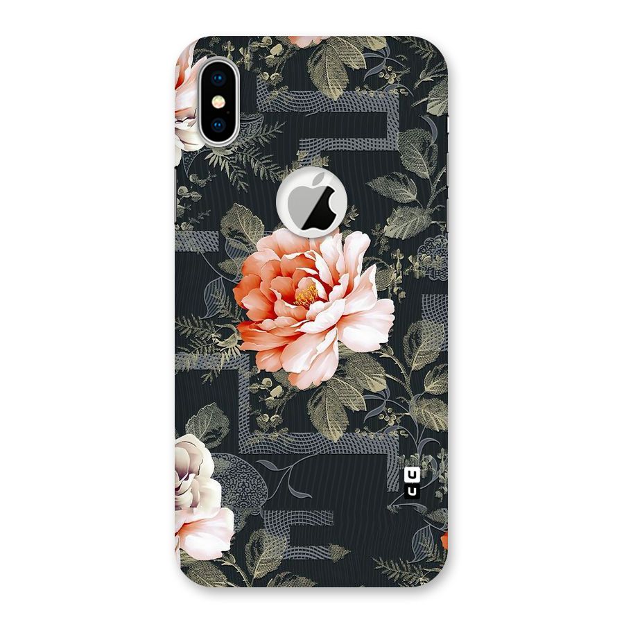 Art And Floral Back Case for iPhone XS Logo Cut
