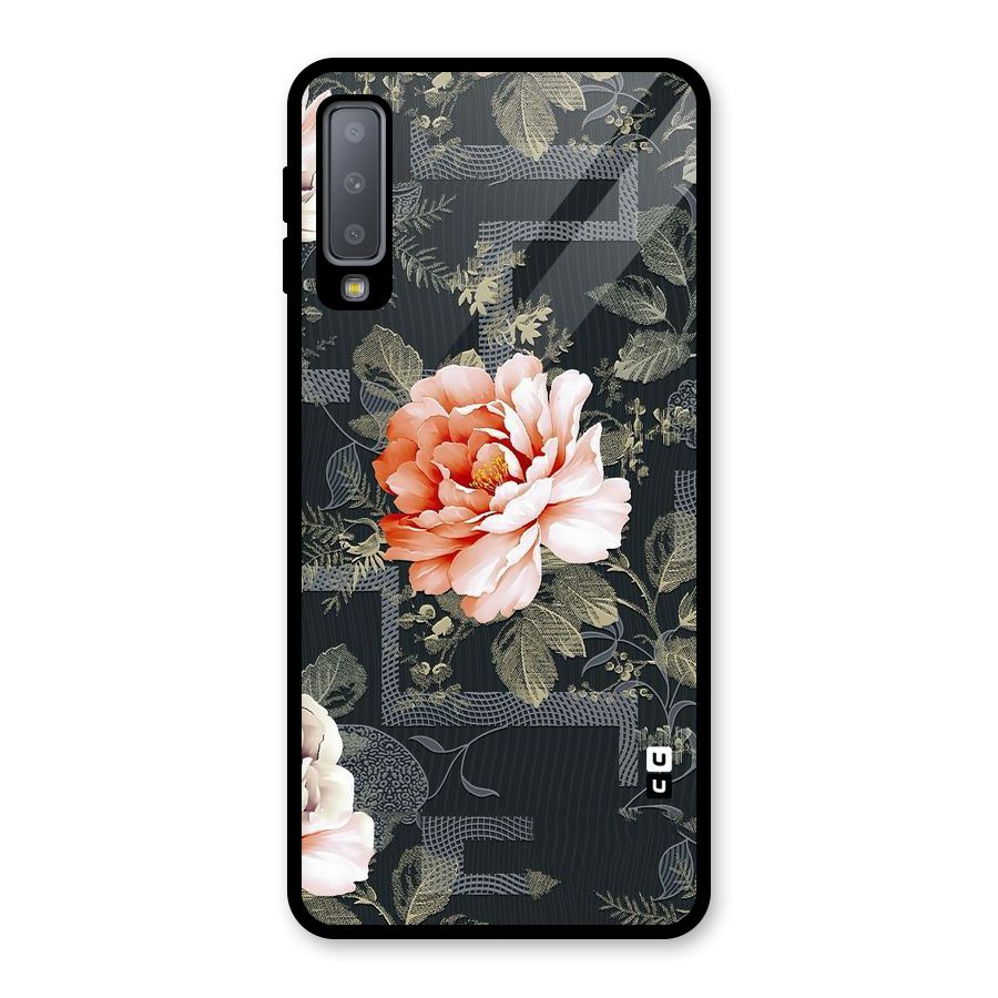 Art And Floral Glass Back Case for Galaxy A7 (2018)