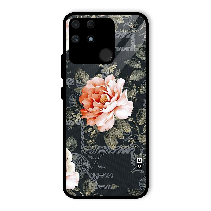 Art And Floral Glass Back Case for Realme Narzo 50A