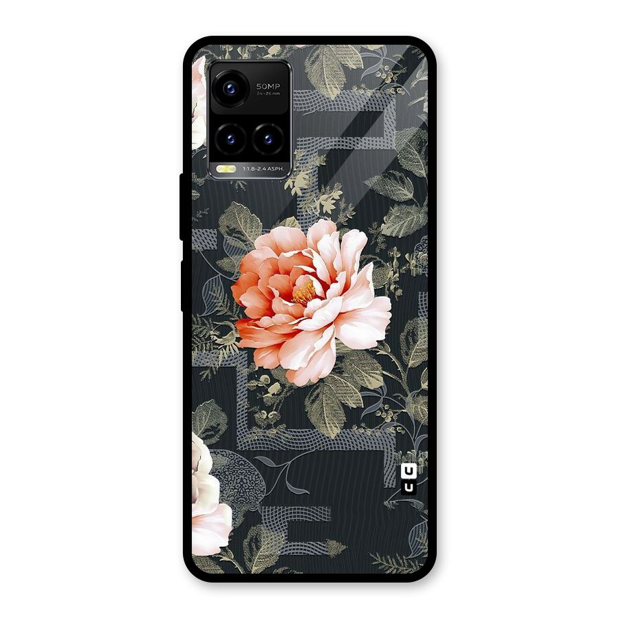 Art And Floral Glass Back Case for Vivo Y33s