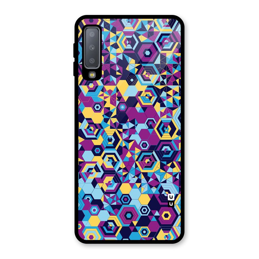 Artistic Abstract Glass Back Case for Galaxy A7 (2018)