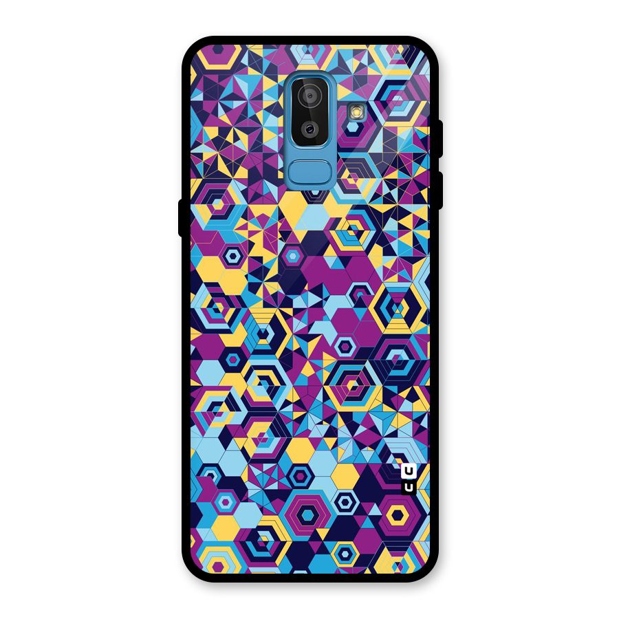 Artistic Abstract Glass Back Case for Galaxy J8