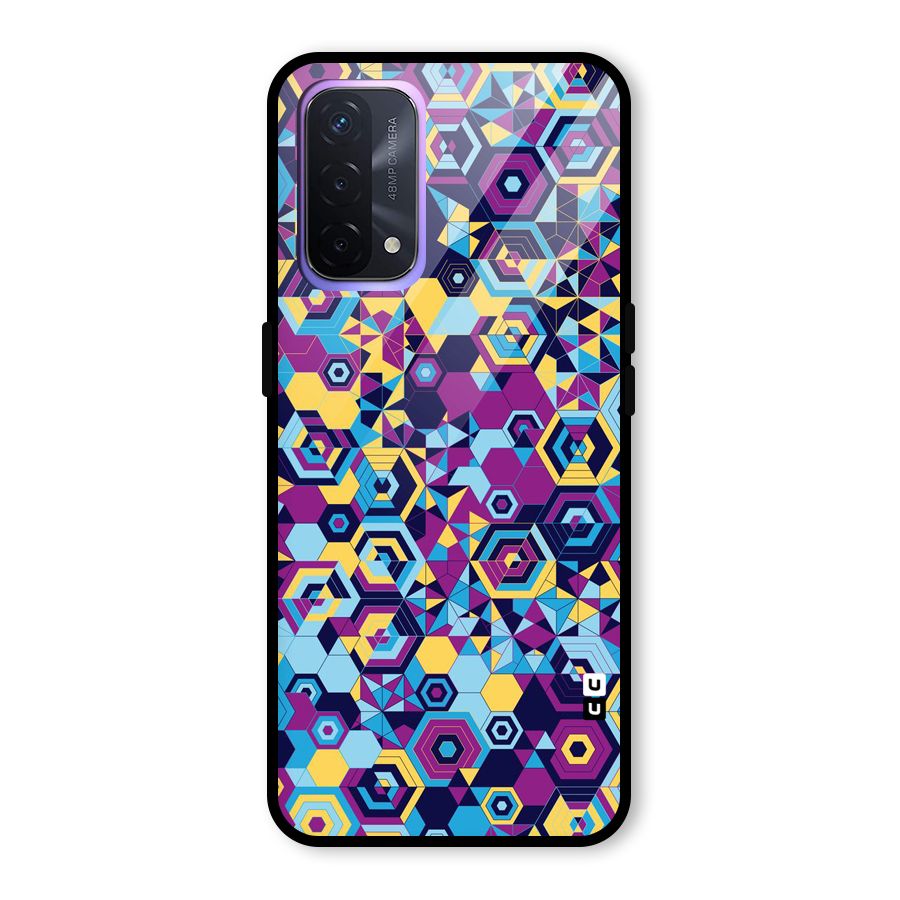 Artistic Abstract Glass Back Case for Oppo A74 5G