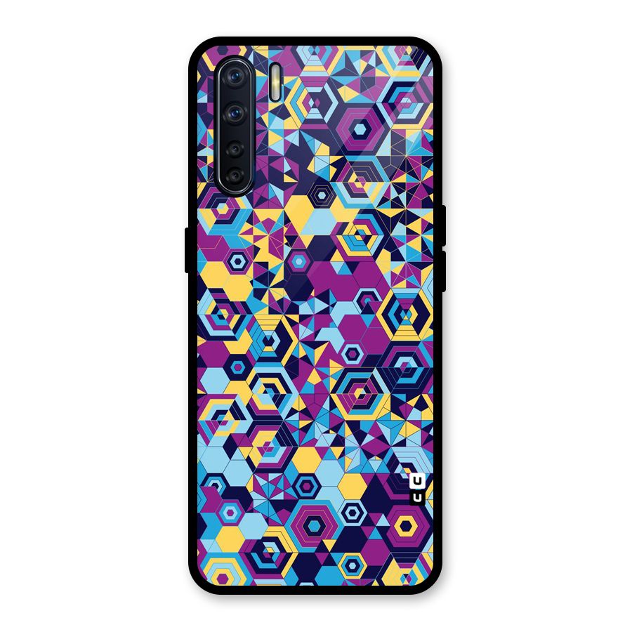 Artistic Abstract Glass Back Case for Oppo F15