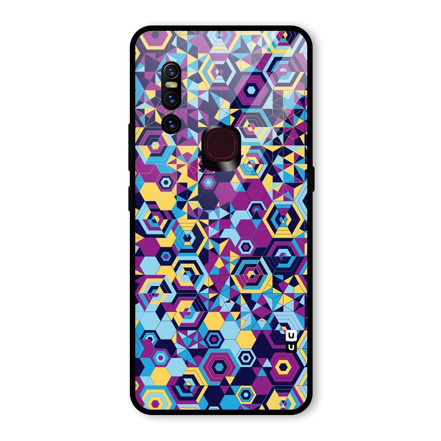 Artistic Abstract Glass Back Case for Vivo V15
