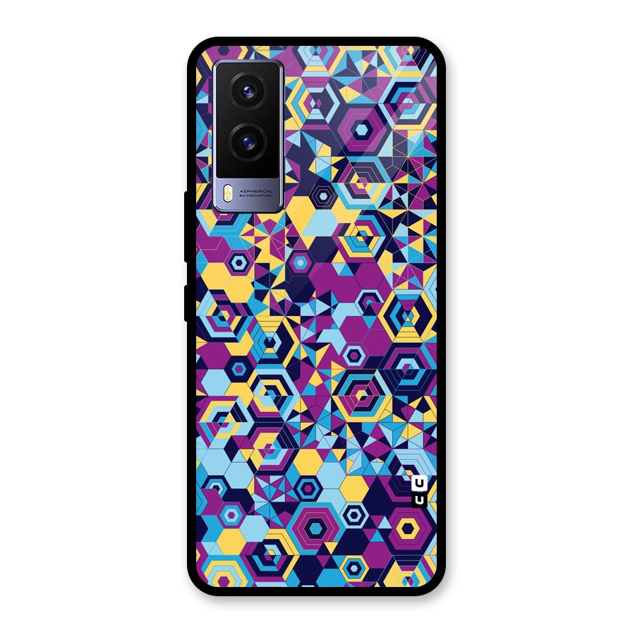 Artistic Abstract Glass Back Case for Vivo V21e 5G
