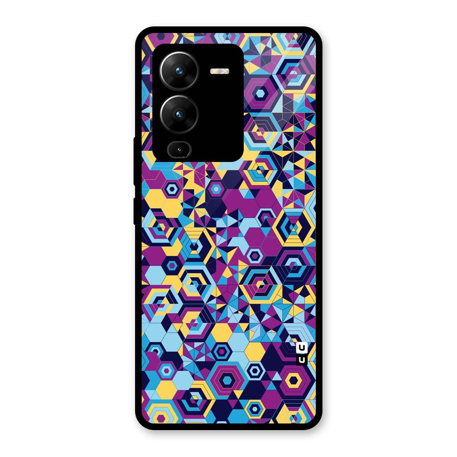 Artistic Abstract Glass Back Case for Vivo V25 Pro