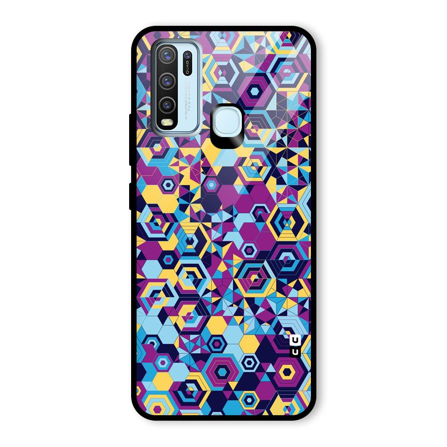 Artistic Abstract Glass Back Case for Vivo Y30