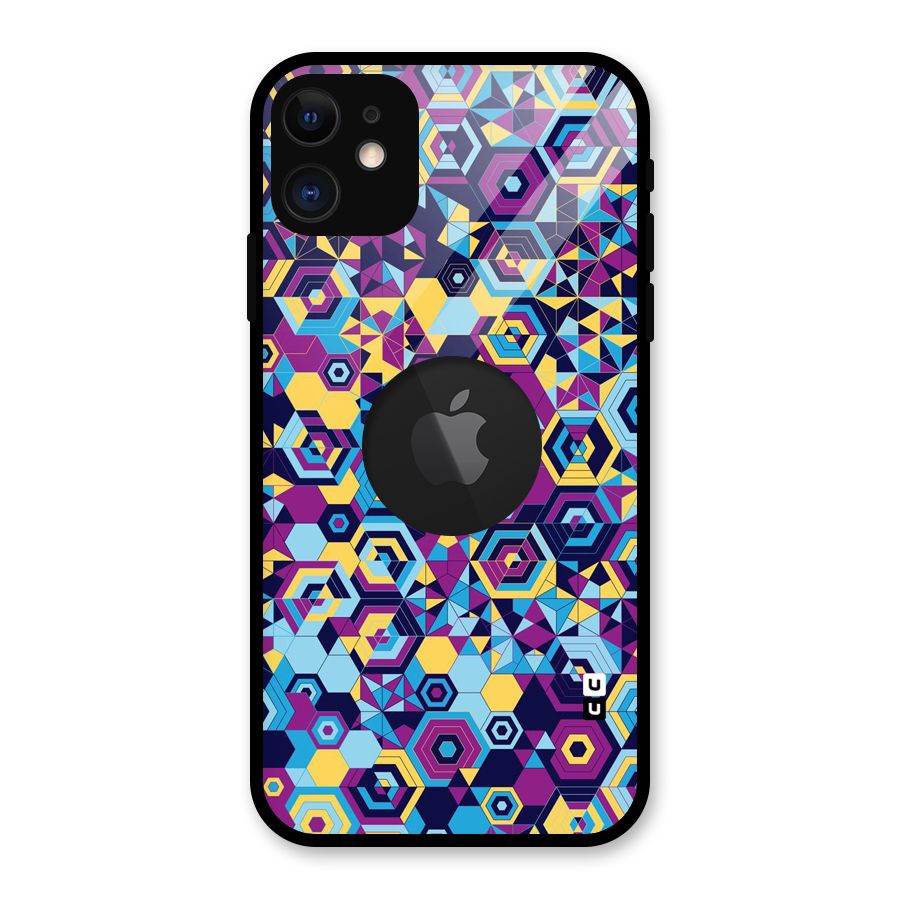 Artistic Abstract Glass Back Case for iPhone 11 Logo Cut