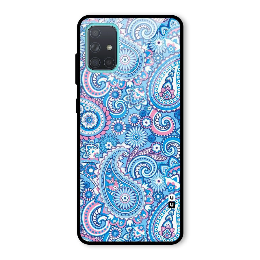 Artistic Blue Art Glass Back Case for Galaxy A71