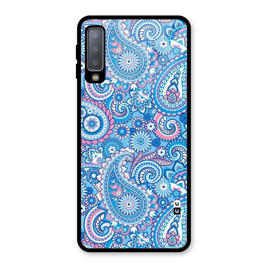 Artistic Blue Art Glass Back Case for Galaxy A7 (2018)