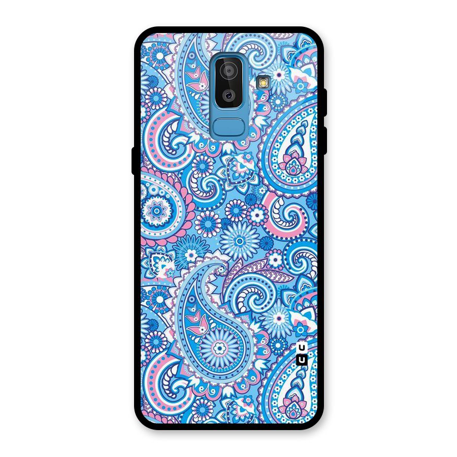 Artistic Blue Art Glass Back Case for Galaxy J8