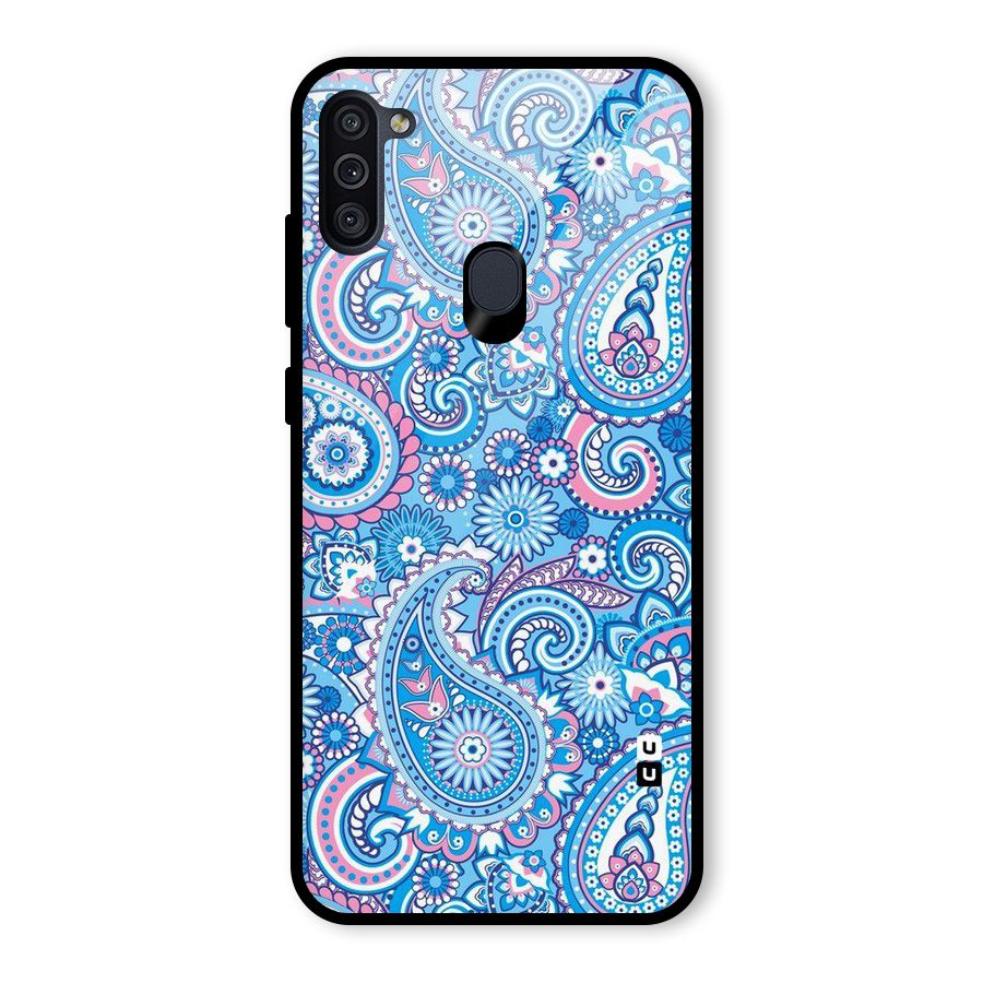 Artistic Blue Art Glass Back Case for Galaxy M11