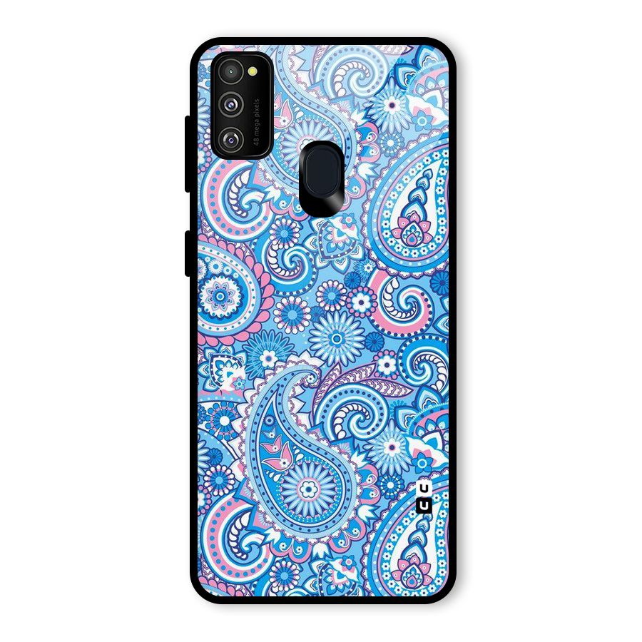 Artistic Blue Art Glass Back Case for Galaxy M30s