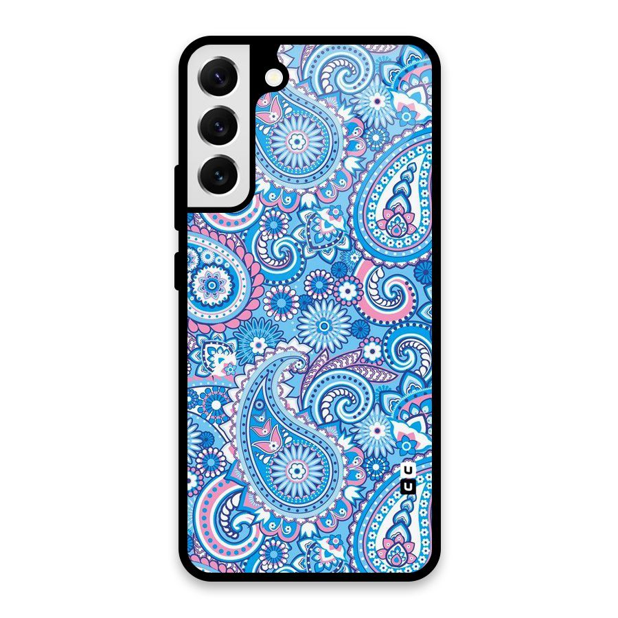 Artistic Blue Art Glass Back Case for Galaxy S22 Plus 5G