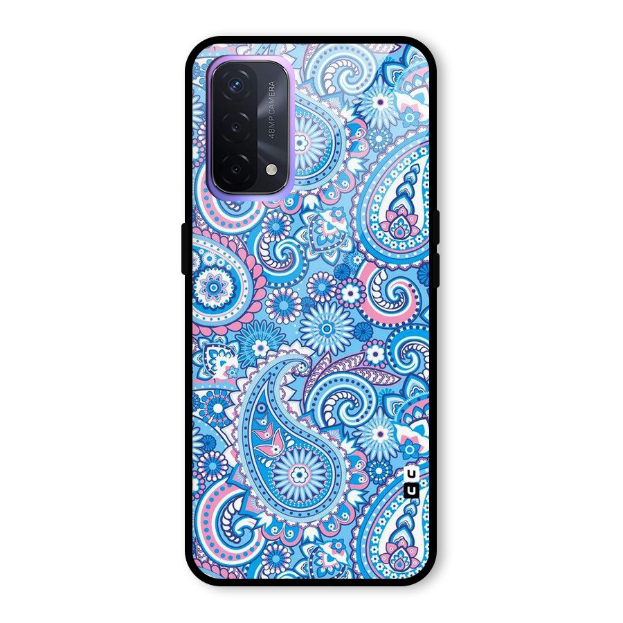 Artistic Blue Art Glass Back Case for Oppo A74 5G