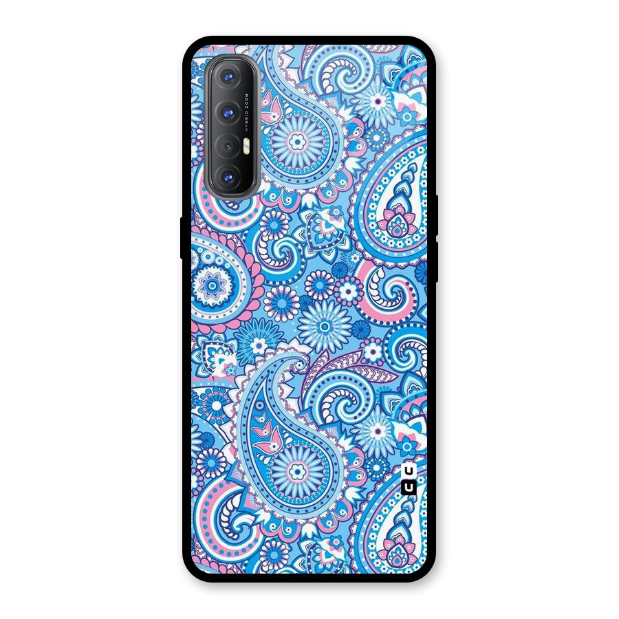 Artistic Blue Art Glass Back Case for Oppo Reno3 Pro