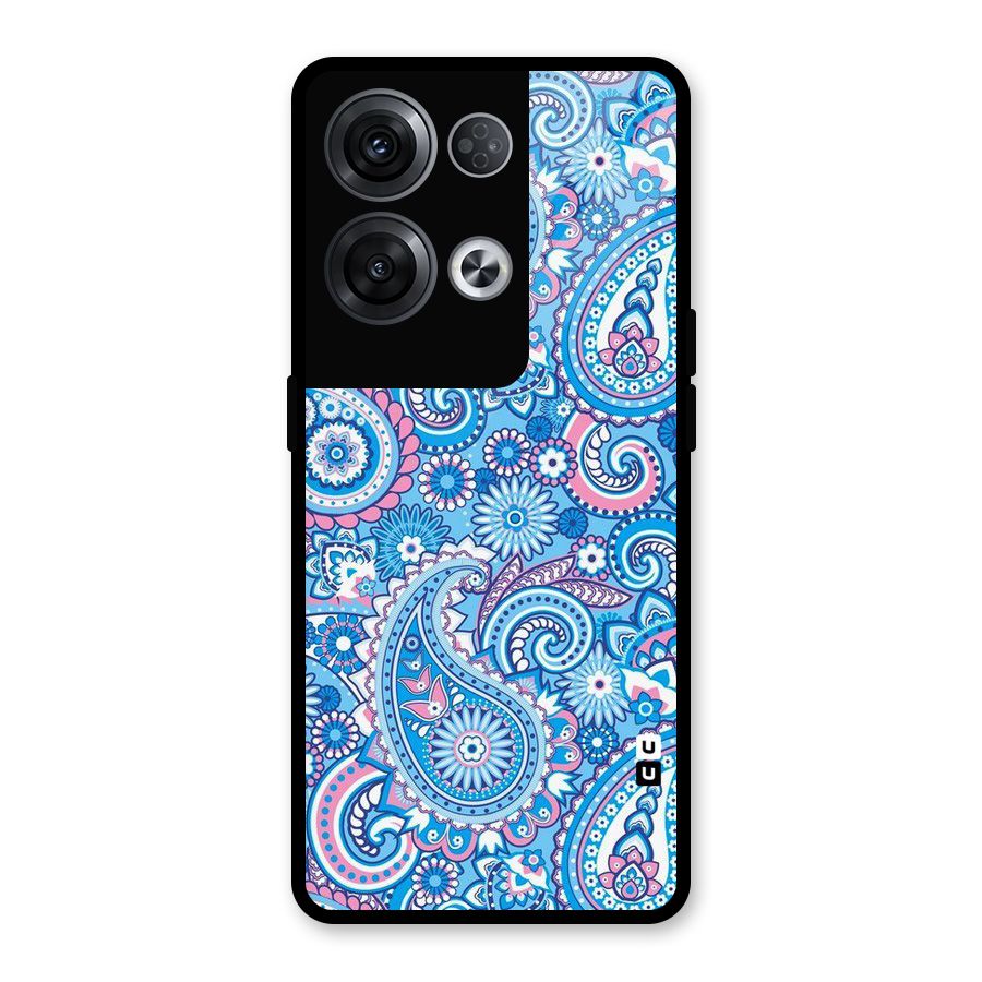 Artistic Blue Art Glass Back Case for Oppo Reno8 Pro 5G