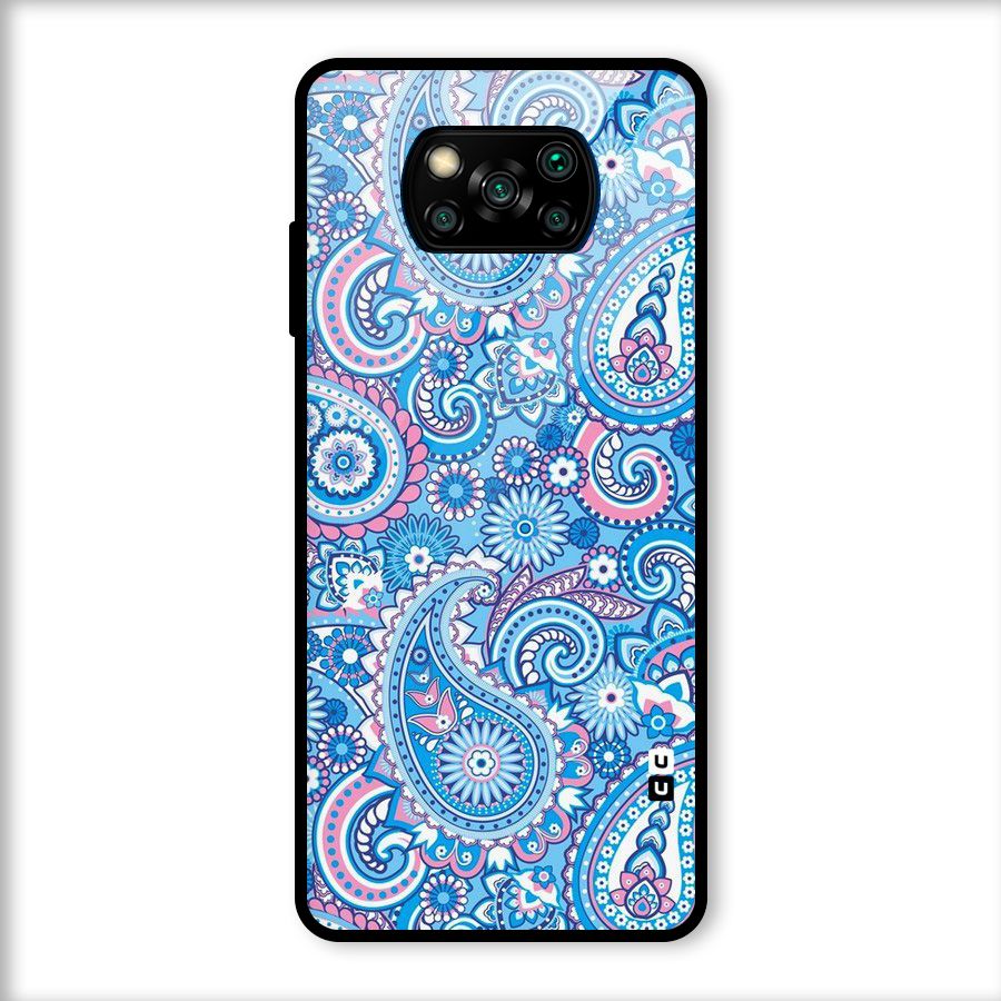 Artistic Blue Art Glass Back Case for Poco X3