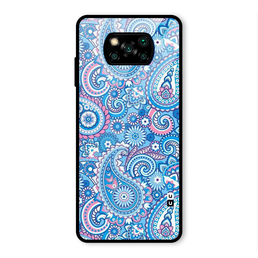 Artistic Blue Art Glass Back Case for Poco X3 Pro