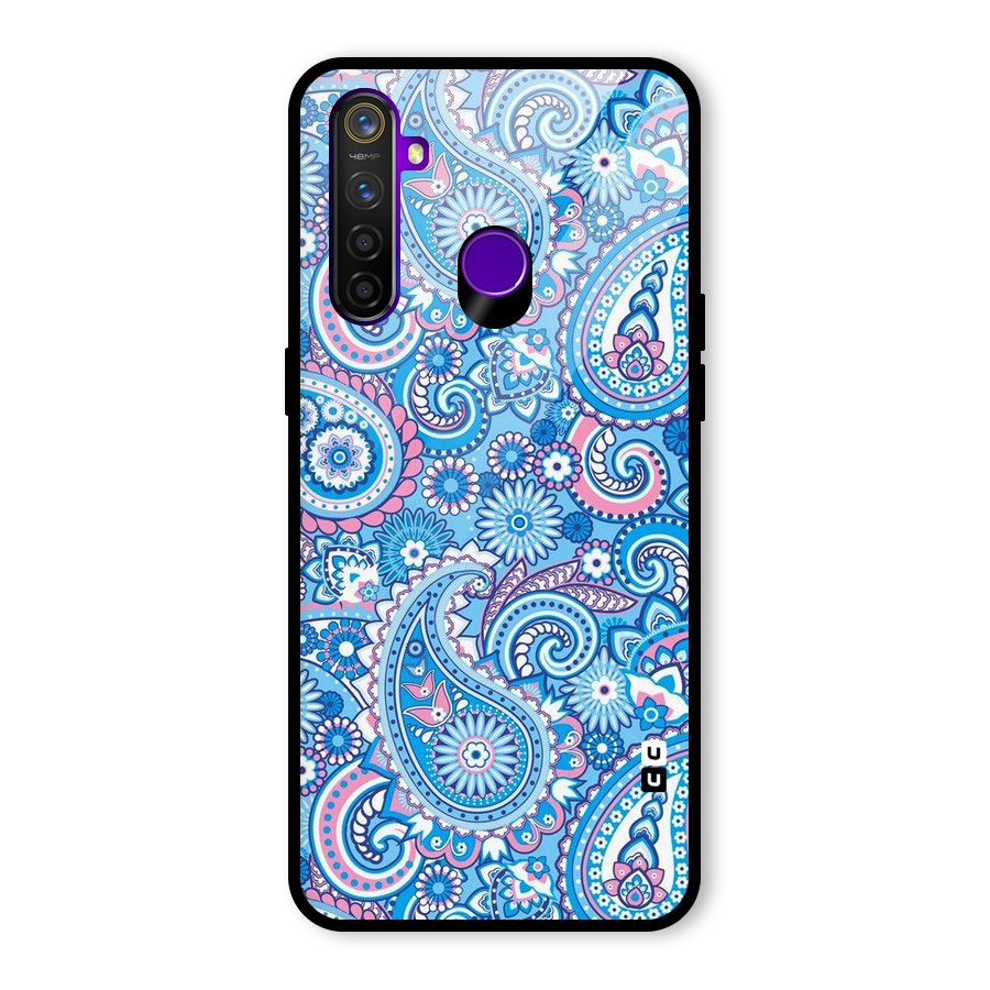 Artistic Blue Art Glass Back Case for Realme 5 Pro