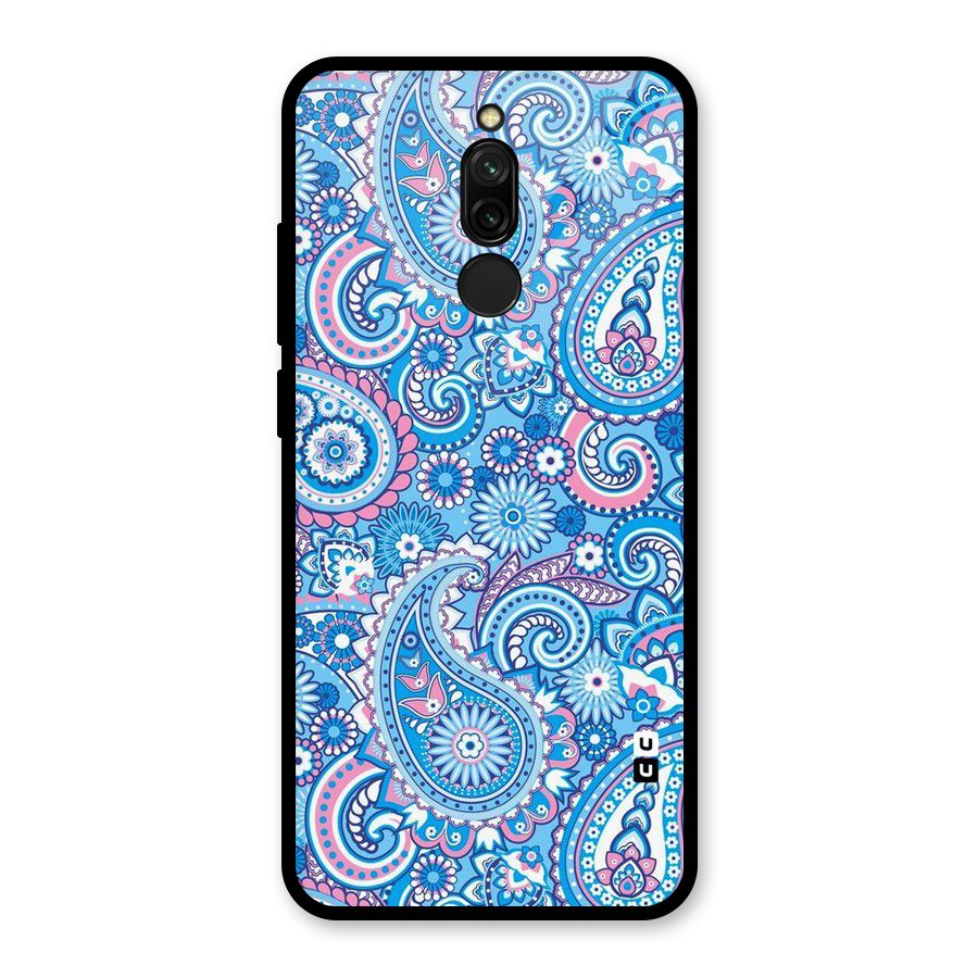 Artistic Blue Art Glass Back Case for Redmi 8
