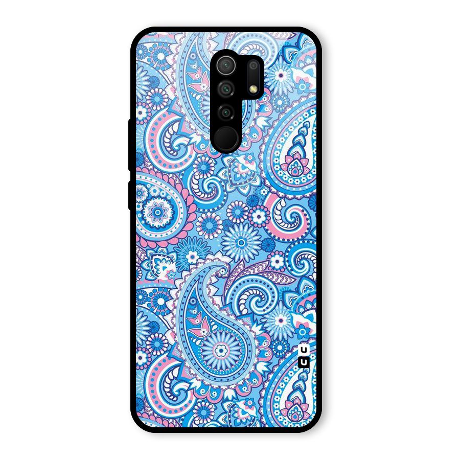 Artistic Blue Art Glass Back Case for Redmi 9 Prime