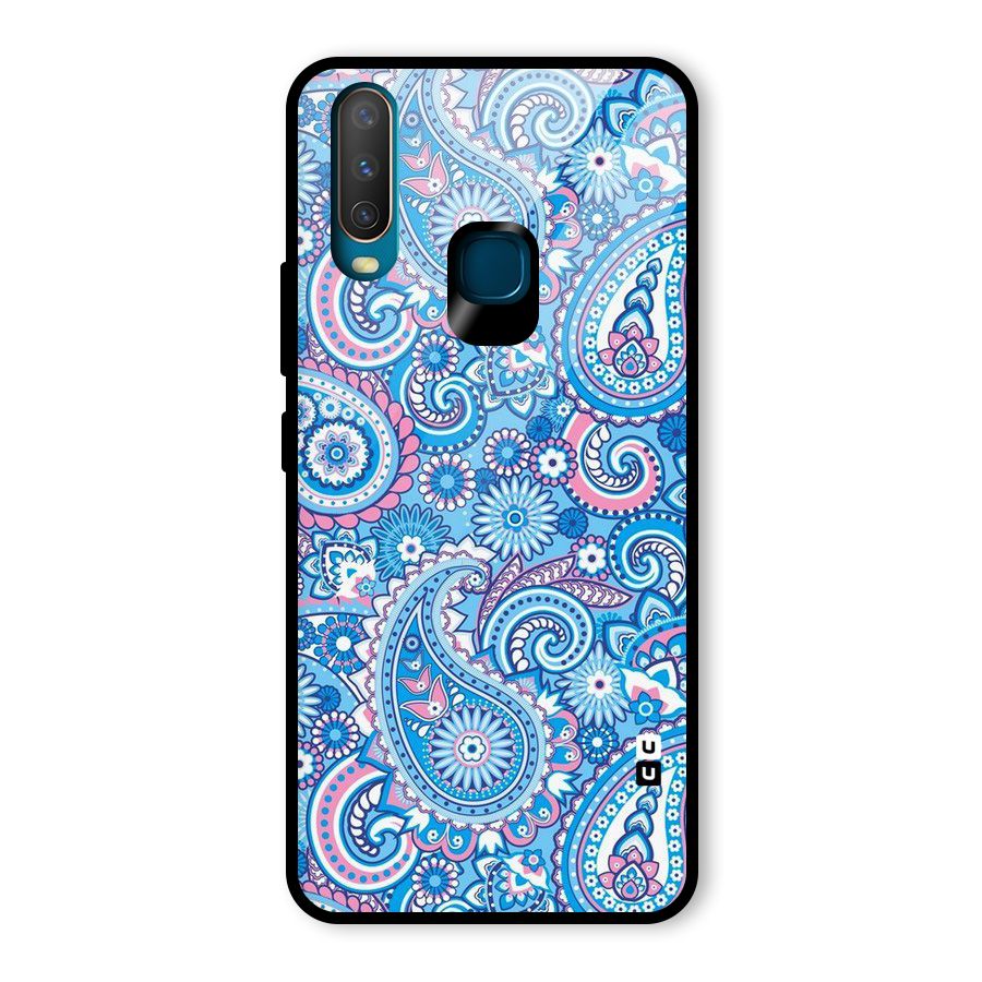 Artistic Blue Art Glass Back Case for Vivo U10