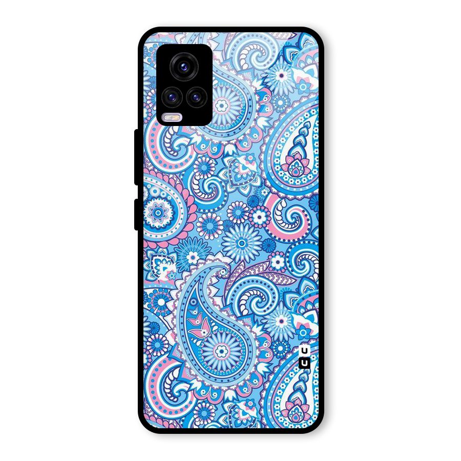 Artistic Blue Art Glass Back Case for Vivo V20