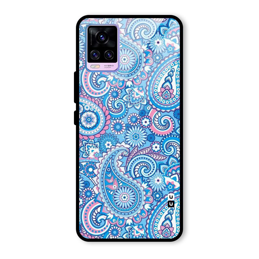 Artistic Blue Art Glass Back Case for Vivo V20 Pro