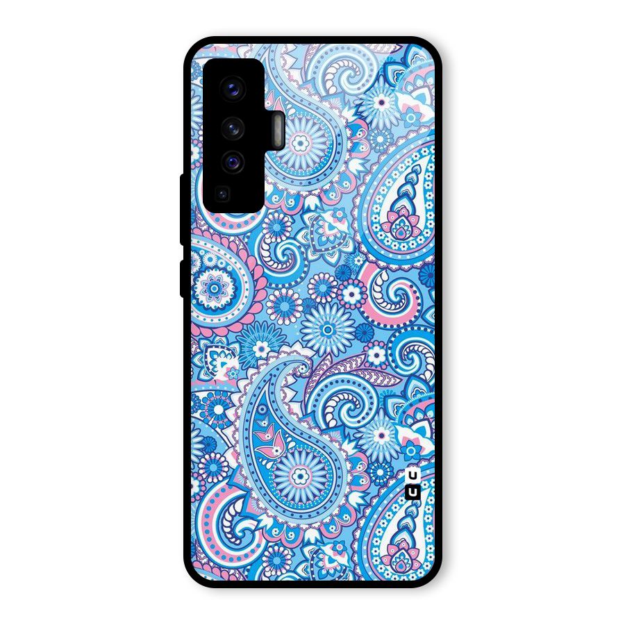 Artistic Blue Art Glass Back Case for Vivo X50