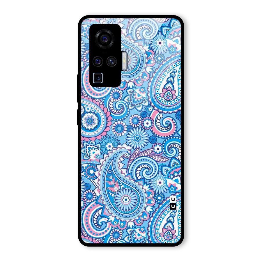 Artistic Blue Art Glass Back Case for Vivo X50 Pro