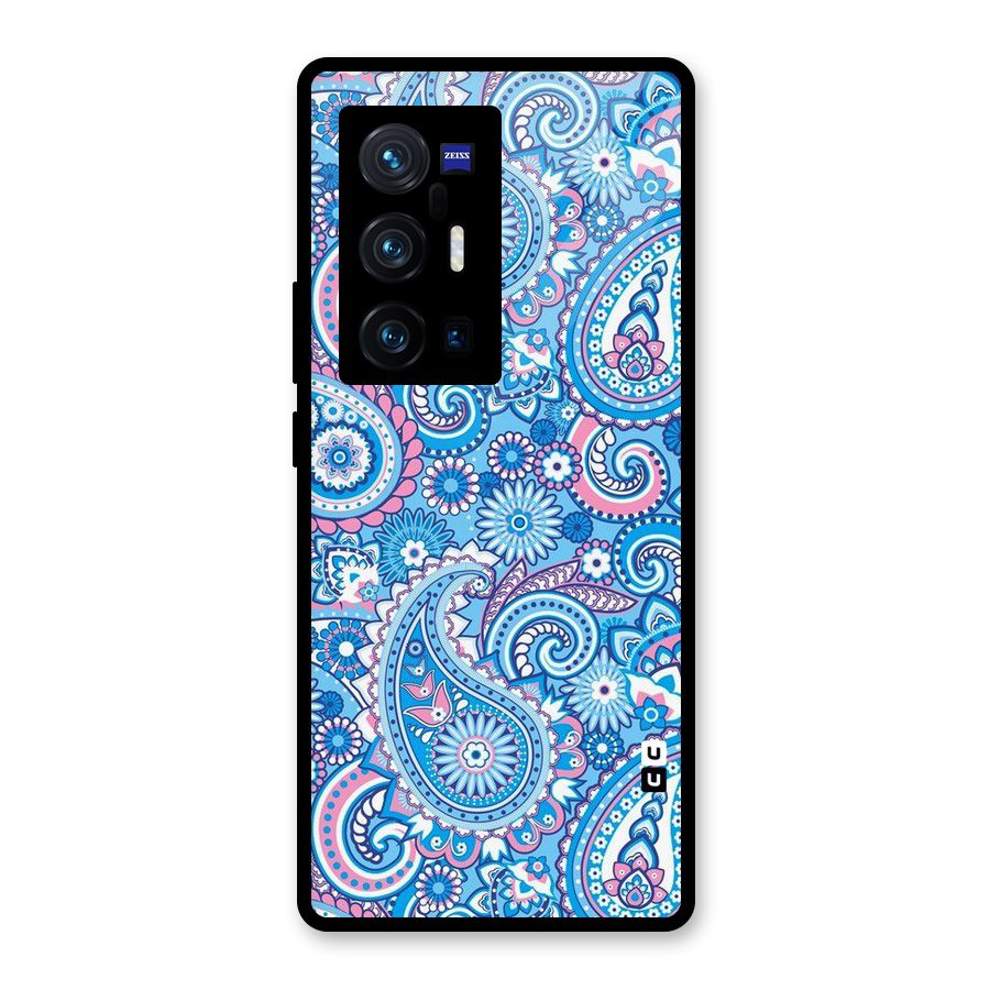 Artistic Blue Art Glass Back Case for Vivo X70 Pro Plus