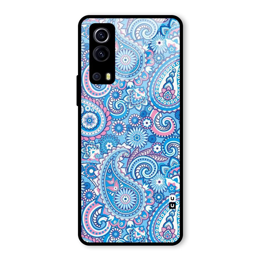 Artistic Blue Art Glass Back Case for Vivo iQOO Z3