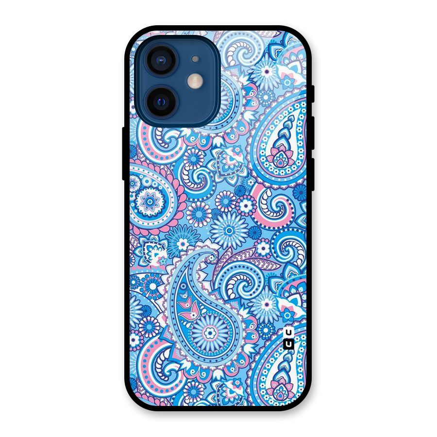 Artistic Blue Art Glass Back Case for iPhone 12 Mini
