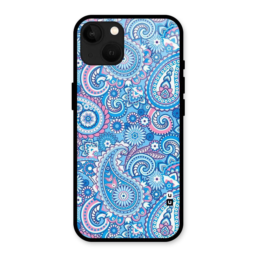 Artistic Blue Art Glass Back Case for iPhone 13