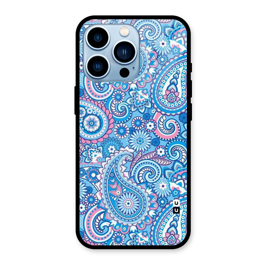 Artistic Blue Art Glass Back Case for iPhone 13 Pro