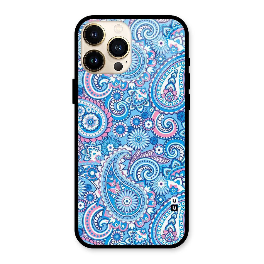 Artistic Blue Art Glass Back Case for iPhone 13 Pro Max