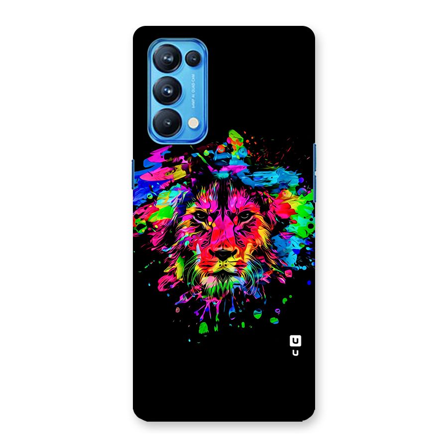 Artistic Lion Art Splash Back Case for Oppo Reno5 Pro 5G