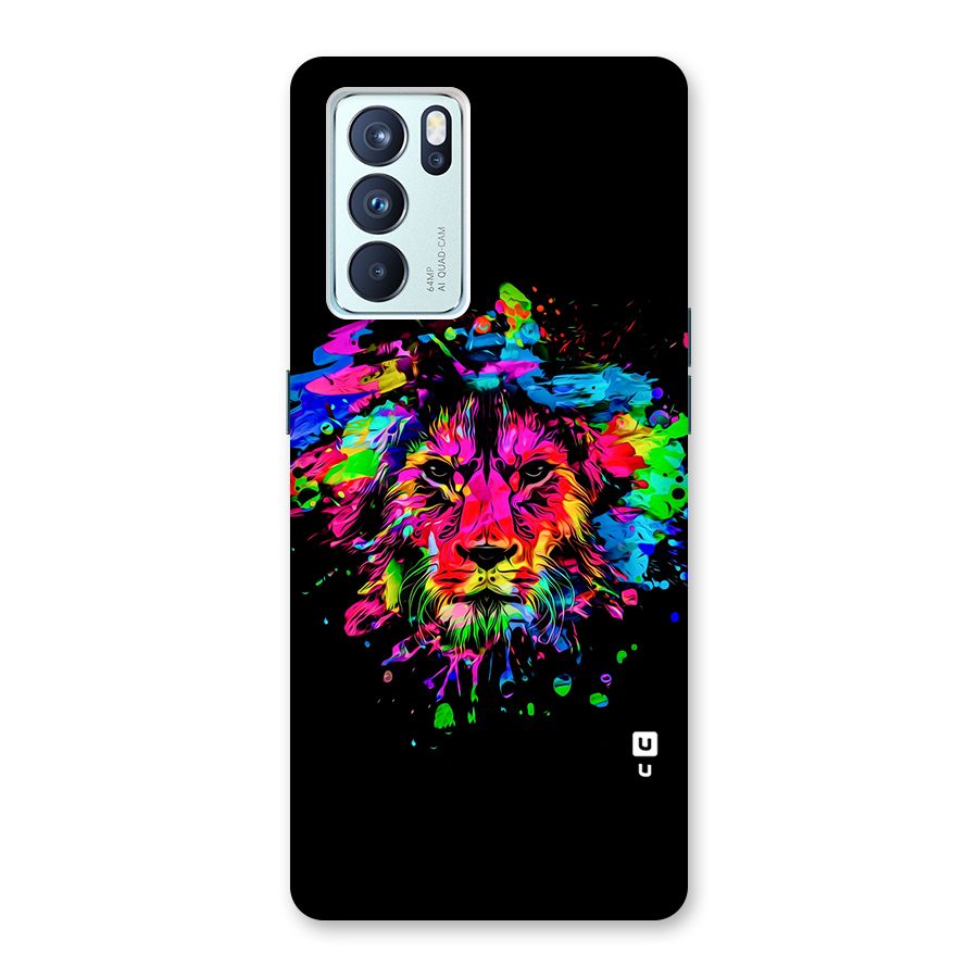 Artistic Lion Art Splash Back Case for Oppo Reno6 Pro 5G