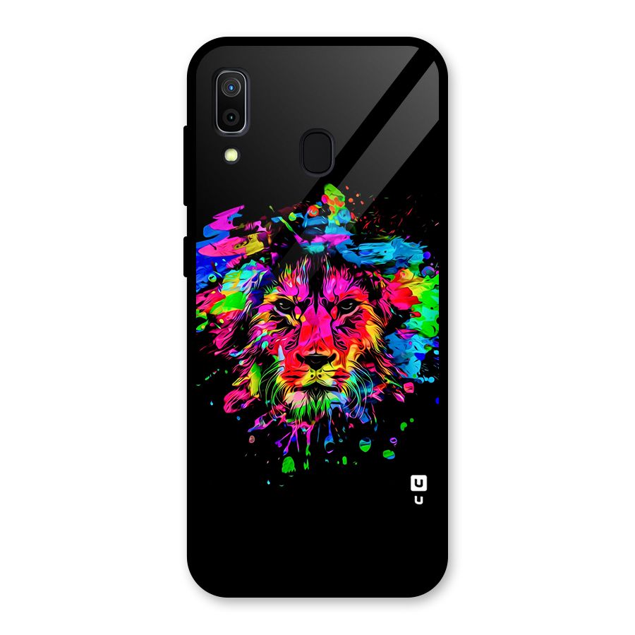 Artistic Lion Art Splash Glass Back Case for Galaxy A30
