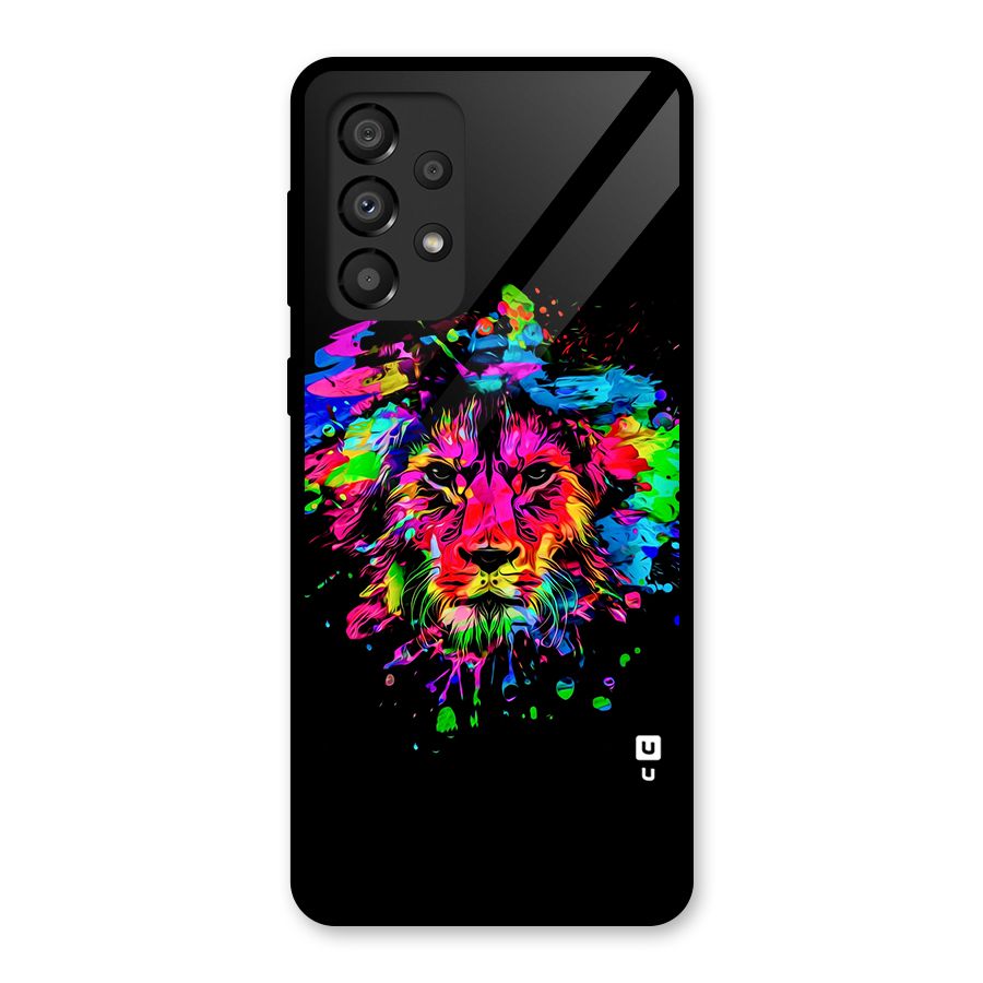 Artistic Lion Art Splash Glass Back Case for Galaxy A33 5G