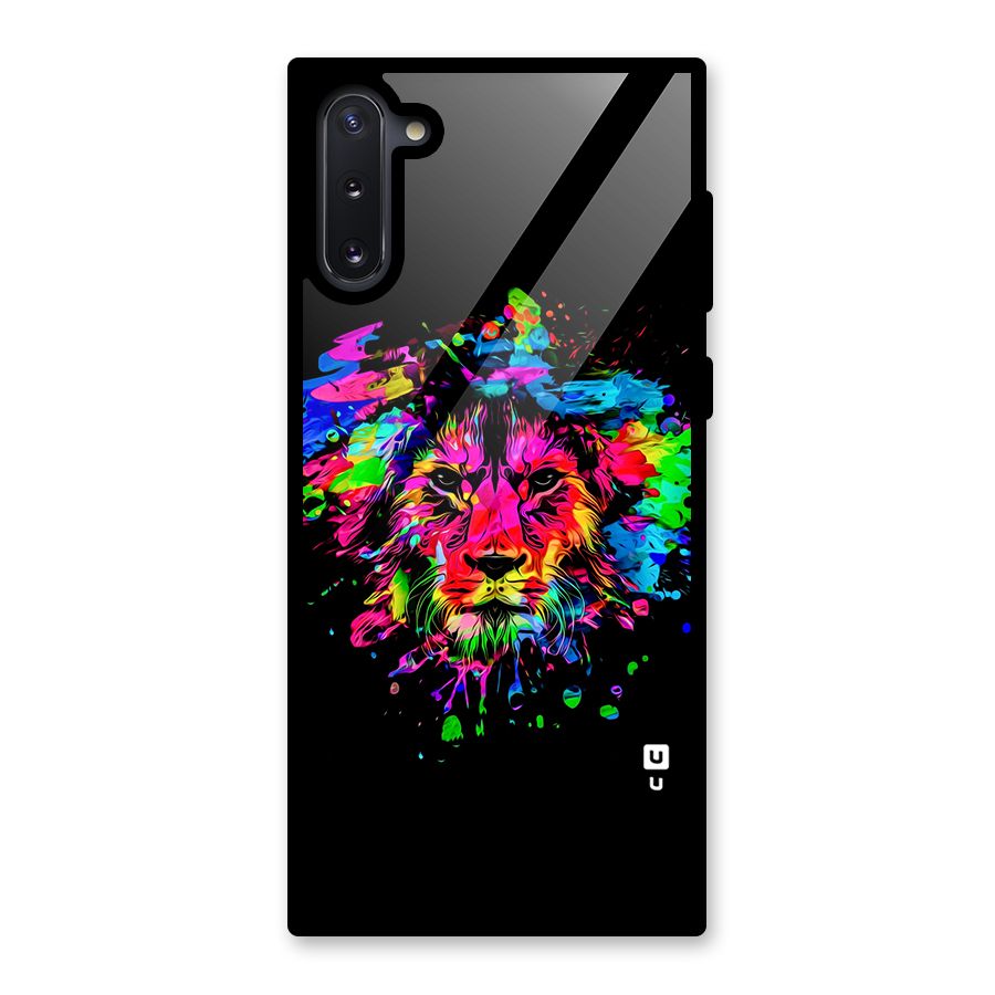 Artistic Lion Art Splash Glass Back Case for Galaxy Note 10