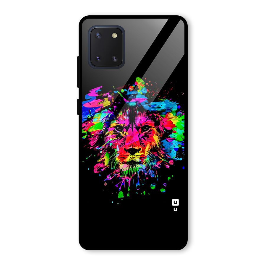 Artistic Lion Art Splash Glass Back Case for Galaxy Note 10 Lite