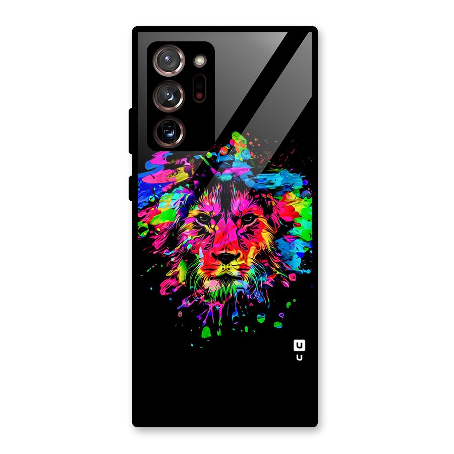 Artistic Lion Art Splash Glass Back Case for Galaxy Note 20 Ultra