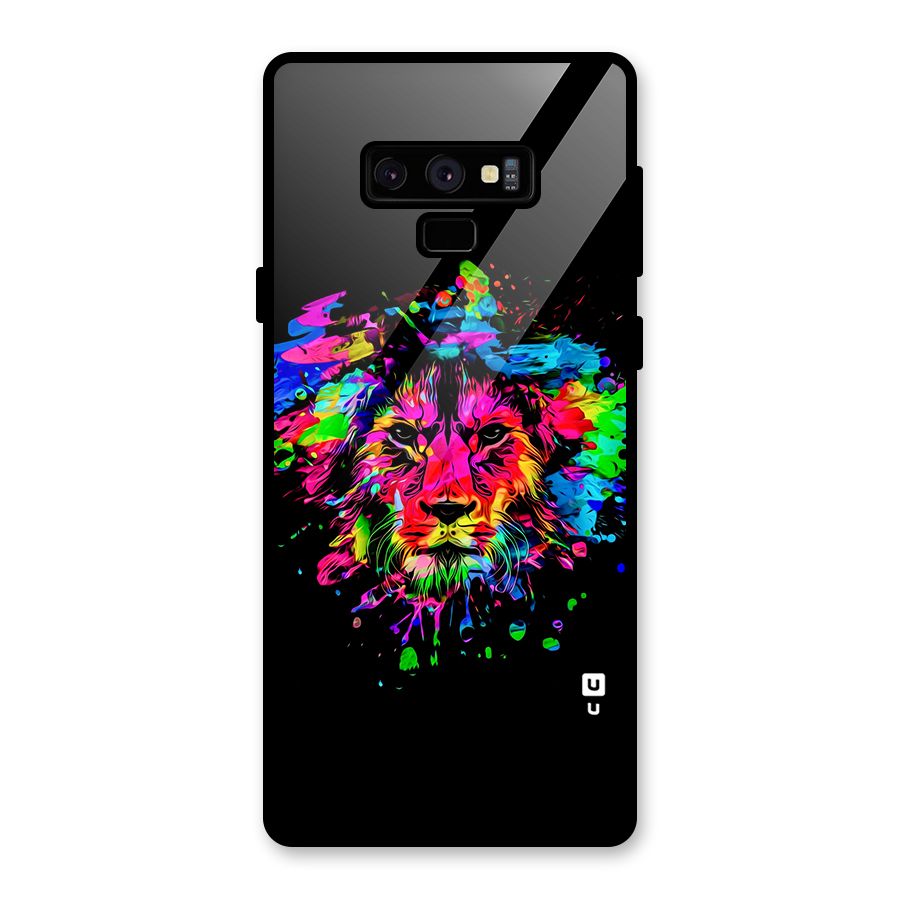 Artistic Lion Art Splash Glass Back Case for Galaxy Note 9